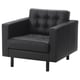 LANDSKRONA Fauteuil, Grann/Bomstad noir/bois/noir