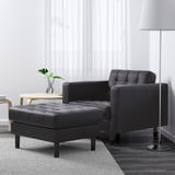 LANDSKRONA Fauteuil, Grann/Bomstad noir/bois/noir