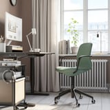 LÅNGFJÄLL Chaise conférence av accoudoirs, Gunnared vert gris/noir