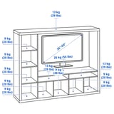 LAPPLAND Meuble  TV, brun noir, 183x39x147 cm