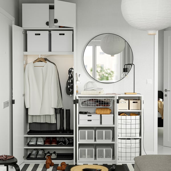 LASTARE Combinaison armoire, blanc/avec surmeuble, 180x42x236 cm