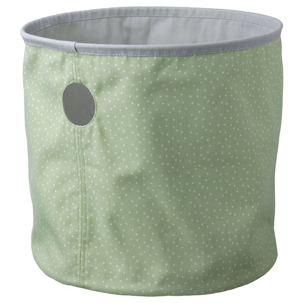 LEN Sac de rangement, à pois vert/gris clair