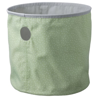 LEN Sac de rangement, à pois vert/gris clair