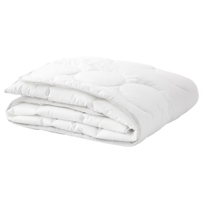 LENAST Couette pour lit bébé, blanc/gris, 110x125 cm