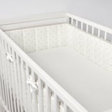 LENAST Tour de lit bébé, à pois/blanc gris, 70x140 cm