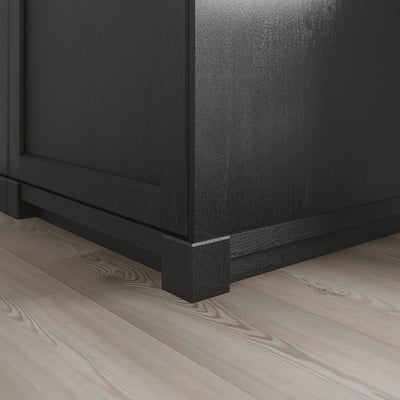 LERHYTTAN Pied d'angle pr plinthe décorative, teinté noir, 8 cm