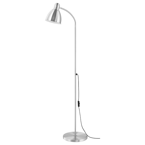 LERSTA Lampadaire/liseuse, aluminium effet chrome
