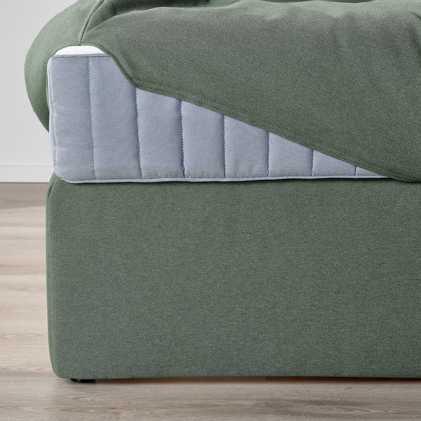 LILLFJÄLLET Lit/sommier avec rangement, Valevåg ferme/Nisseholm Tibbleby gris-vert, 180x200 cm