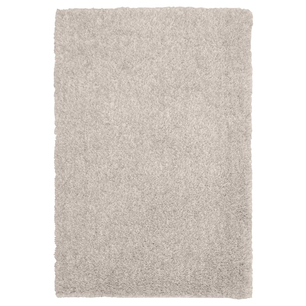 LINDKNUD Tapis, poils hauts, beige, 60x90 cm