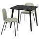 Option: LISABO / KARLPETTER Table et 2 chaises, noir/Gunnared vert clair noir, 88x78 cm
