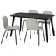 Option: LISABO / KARLPETTER Table et 4 chaises, noir/Gunnared vert clair noir, 140x78 cm