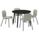 LISABO / KARLPETTER Table et 4 chaises, noir/Gunnared vert clair noir, 105 cm