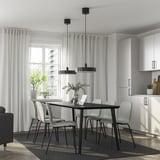 LISABO / KARLPETTER Table et 6 chaises, noir/Gunnared vert clair noir, 200x78 cm
