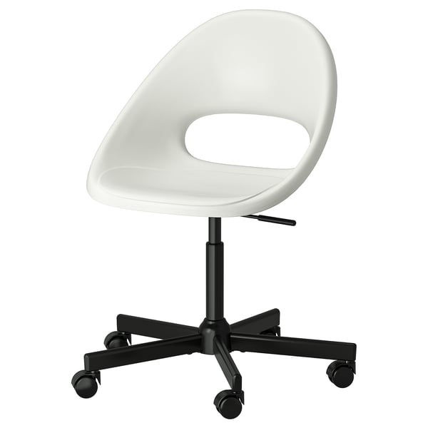 LOBERGET / MALSKÄR Chaise pivotante, blanc/noir