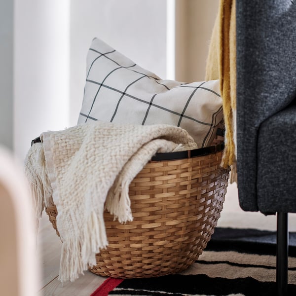 LÖVRÄFSA Panier, bambou, 50x32 cm