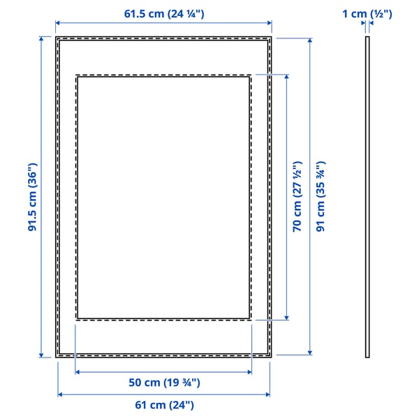 Achat Cadre pour affiche 61 x 915 cm bois argent profil largeur