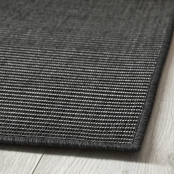 LUFTFARTYG Tapis tissé à plat, int/extérieur, noir/rayure, 160x230 cm