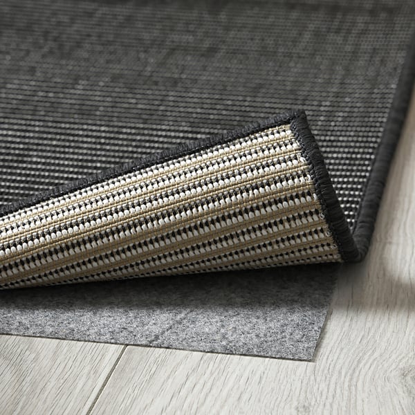 LUFTFARTYG Tapis tissé à plat, int/extérieur, noir/rayure, 160x230 cm