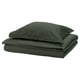 LUKTVICKER Housse de couette et 1 taie, vert foncé, 150x200/50x60 cm