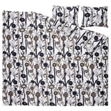 LUNDSKAFTING Housse de couette et 2 taies, blanc/noir/brun, 240x220/50x60 cm
