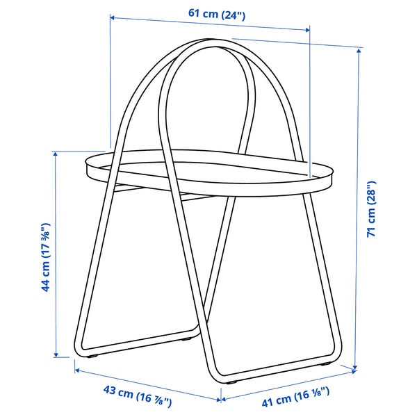 MÅBÄRSSKÄR Table basse, extérieur intérieur/blanc, 61x41 cm