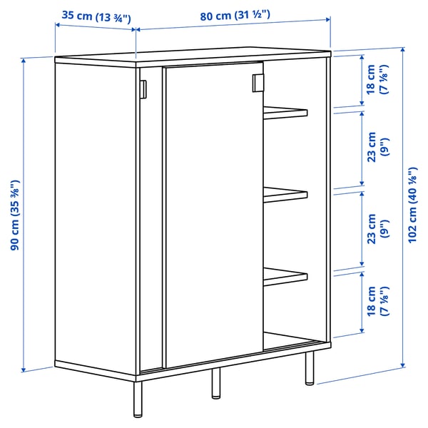 MACKAPÄR Armoire à chaussures/rangement, blanc, 80x35x102 cm
