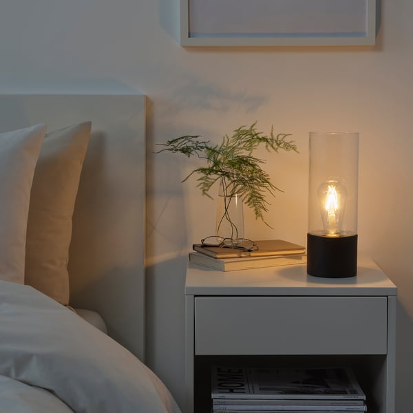 MÅCKEBO Lampe de table - noir, transparent verre - IKEA Suisse