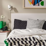 MÄSTERROT Housse de coussin, blanc/noir, 50x50 cm