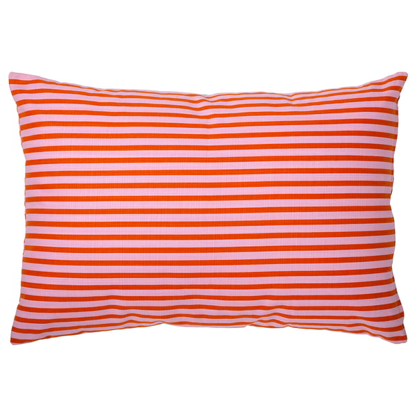 MÄVINN Housse de coussin, blanc cassé noir/motif floral, 40x58 cm