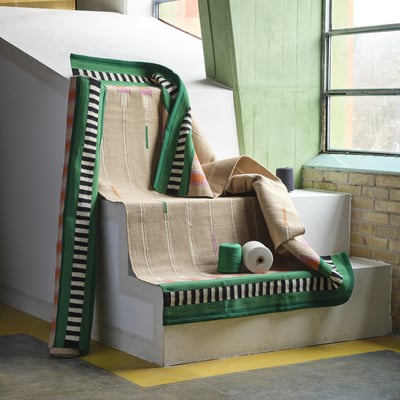 MÄVINN Tapis, beige/vert, 170x240 cm