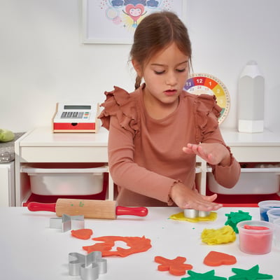 MÅLA Lot de 4 pièces pour pâte à modeler, multicolore