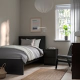 MALM Cadre de lit avec matelas, brun noir/Vesteröy mi-ferme, 90x200 cm
