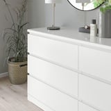 MALM Plateau en verre, blanc, 160x48 cm