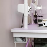 MÅLOMRÅDE Bureau gamer assis/debout, avec bras d'écran/électrique blanc, 180x80 cm