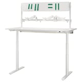 MÅLOMRÅDE Bureau gamer assis/debout, avec bras d'écran/électrique blanc, 180x80 cm