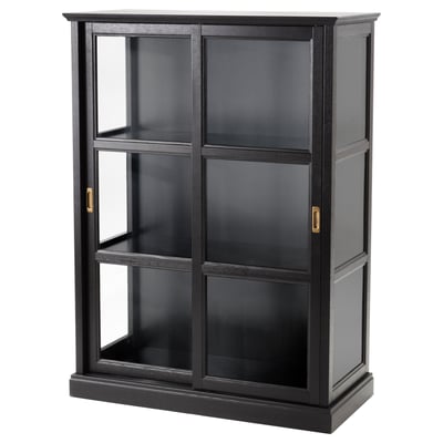 MALSJÖ Vitrine, teinté noir, 103x48x141 cm