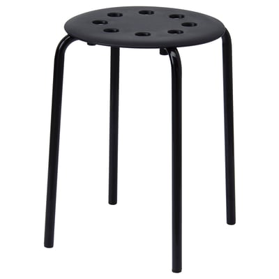 MARIUS Tabouret, noir, 45 cm