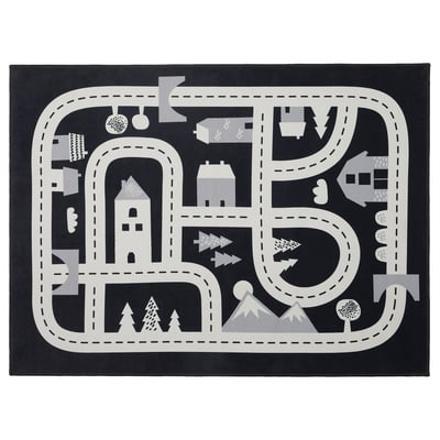 MARKKRYPARE Tapis, gris foncé, 74x100 cm
