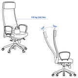 MARKUS Chaise de bureau, Vissle gris foncé, Petit