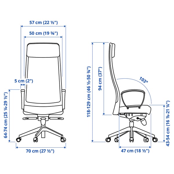 MARKUS Chaise de bureau, Vissle gris foncé, Petit