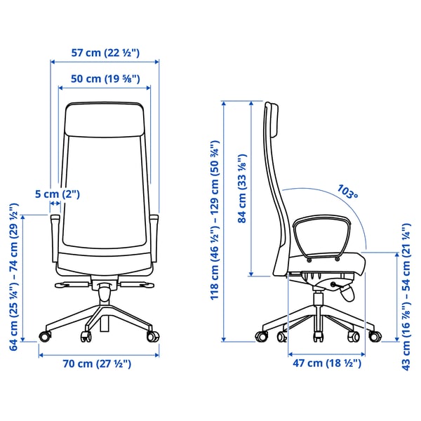 MARKUS Chaise de bureau, Vissle gris foncé, Petit