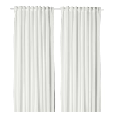 MERETE Rideaux assombrissants, 2 pièces, blanc/ruflette, 145x300 cm