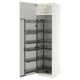METOD Armoire avec rangement coulissant, blanc/Aspudden gris clair, 60x60x220 cm