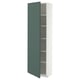 METOD Armoire avec tablettes, blanc/Aspudden gris-vert foncé, 60x37x200 cm