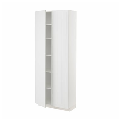 METOD Armoire avec tablettes, blanc/Stensund blanc, 80x37x200 cm