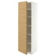 METOD Armoire avec tablettes, blanc/VOXTORP motif chêne poignée verticale, 60x60x200 cm