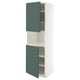 METOD Armoire micro-ondes+2ptes/tablette, blanc/Aspudden gris-vert foncé, 60x60x200 cm