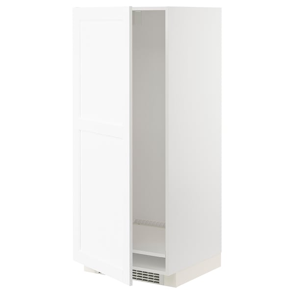 METOD Armoire pour réfrig./congélateur, blanc Enköping/blanc effet bois, 60x60x140 cm