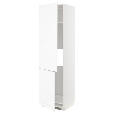 METOD Armoire réfr/cong 2ptes, blanc Enköping/blanc effet bois, 60x60x220 cm