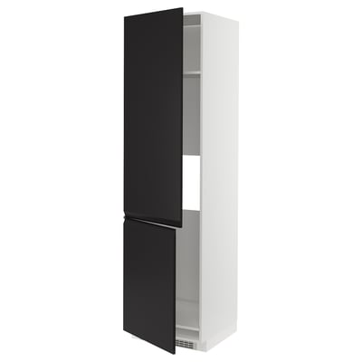 METOD Armoire réfr/cong 2ptes, blanc/Upplöv anthracite mat, 60x60x220 cm